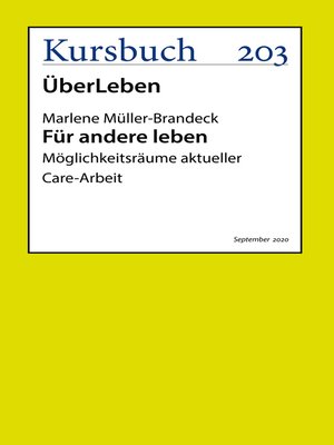 cover image of Für andere leben